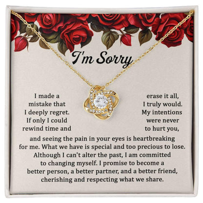 Gift for Girlfriend, Wife - Sorry, Precious To Lose - Love Knot Pendant Necklace - Mallard Moon Gift Shop