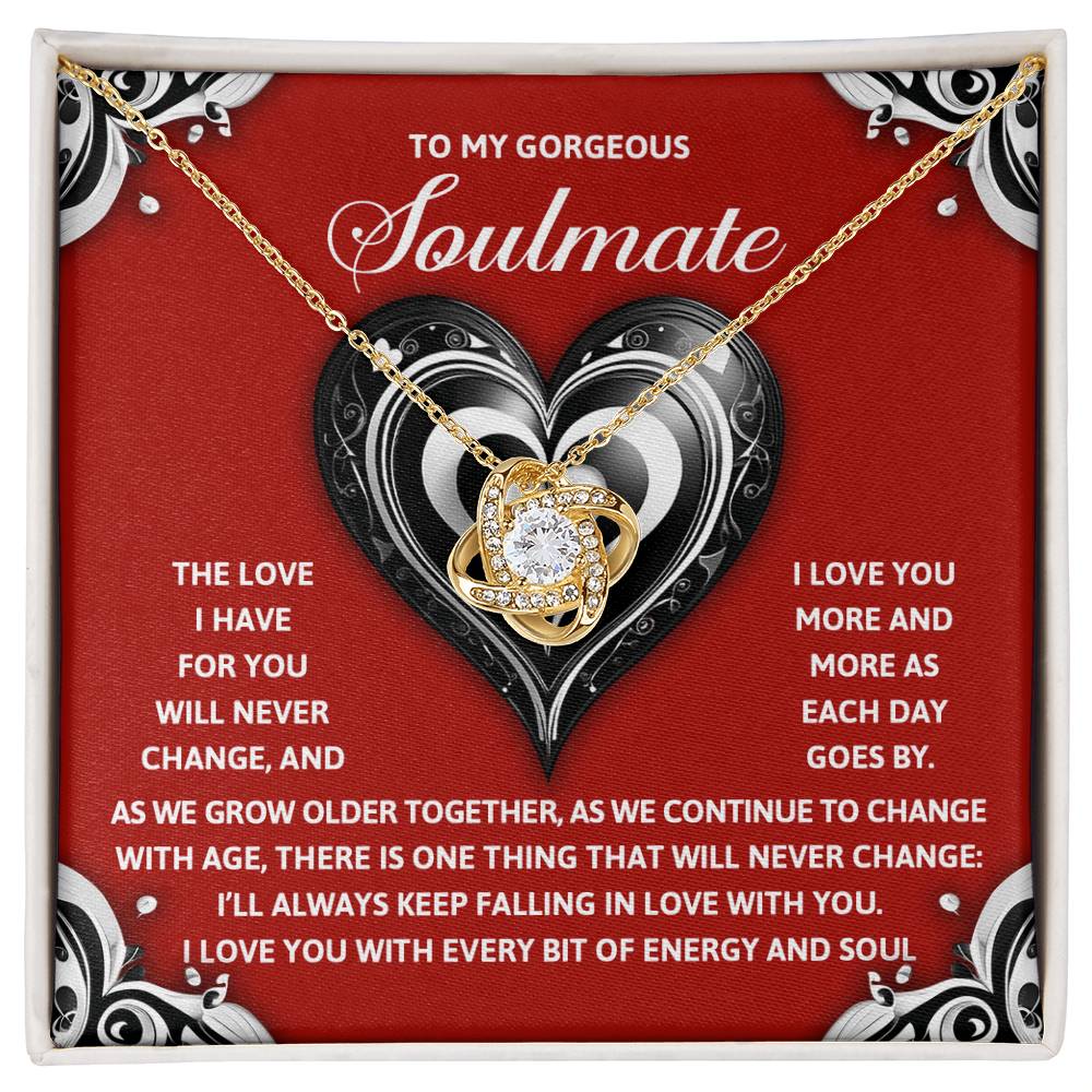 To My Gorgeous Soulmate - Love Knot Necklace – A Romantic Gift to Celebrate Everlasting Love - Mallard Moon Gift Shop