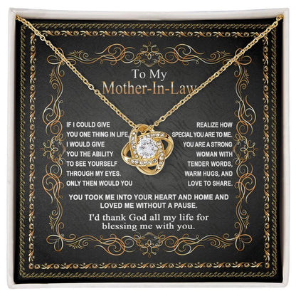 Mother-in-Law Gift You Took Me Into Your Heart and Home Love Knot Pendant Necklace - Mallard Moon Gift Shop