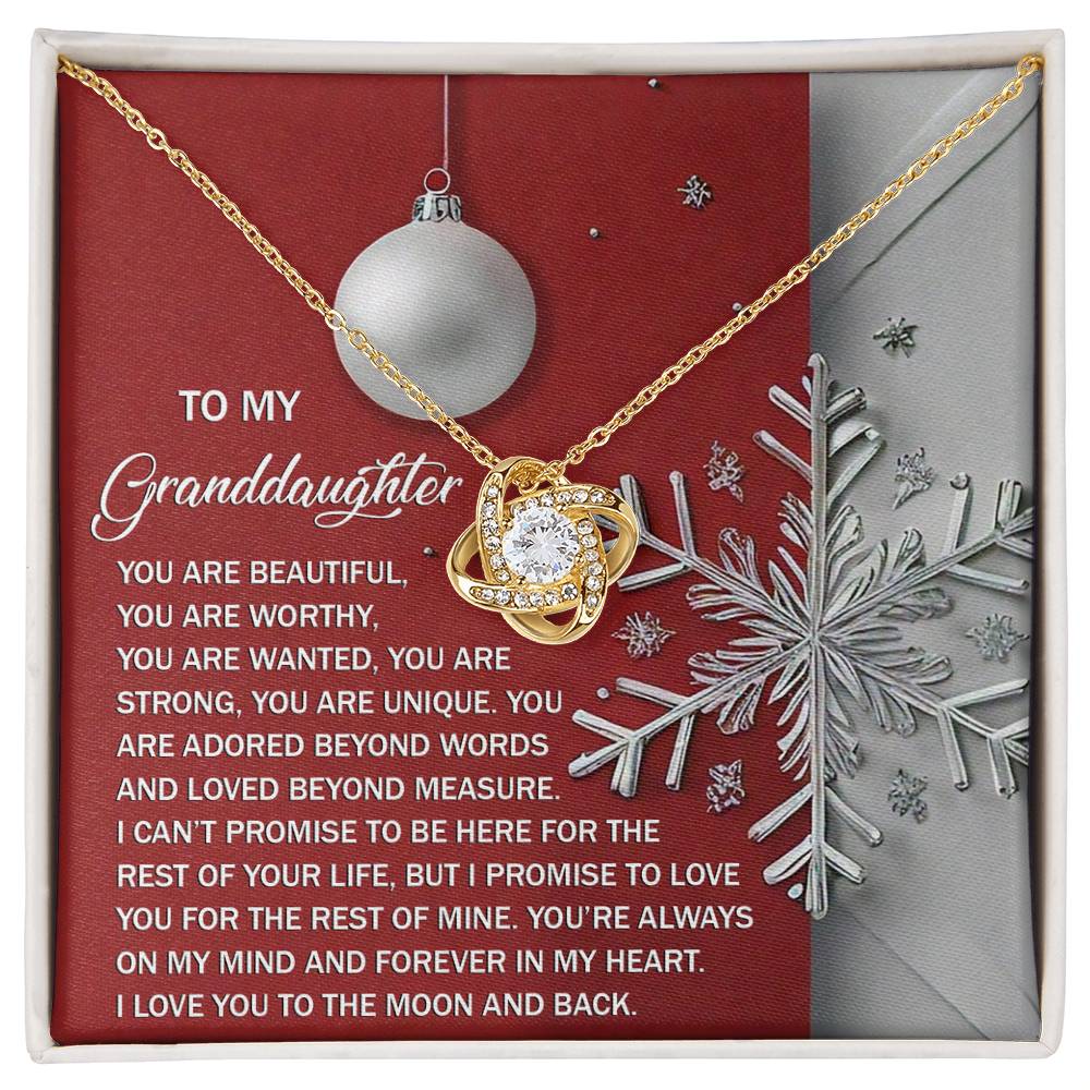 Gift for Granddaughter - Moon And Back - Love Knot Pendant Necklace - Mallard Moon Gift Shop