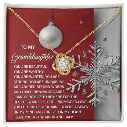 Gift for Granddaughter - Moon And Back - Love Knot Pendant Necklace - Mallard Moon Gift Shop