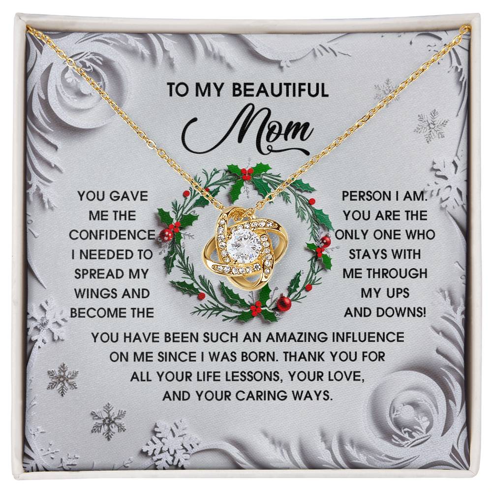 Gift for Mom - Spread My Wings - Love Knot Pendant Necklace - Mallard Moon Gift Shop