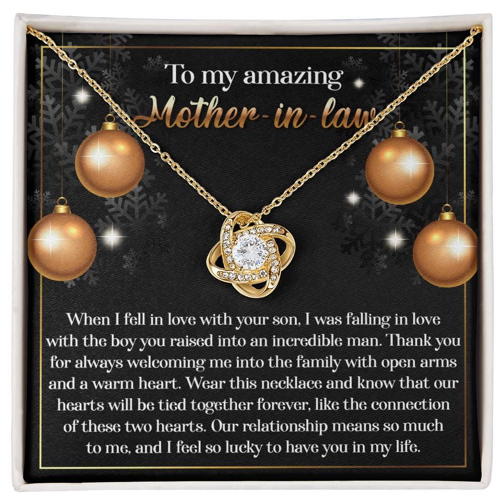 Gift for Mother-in-Law - Two Hearts - Love Knot Necklace - Mallard Moon Gift Shop