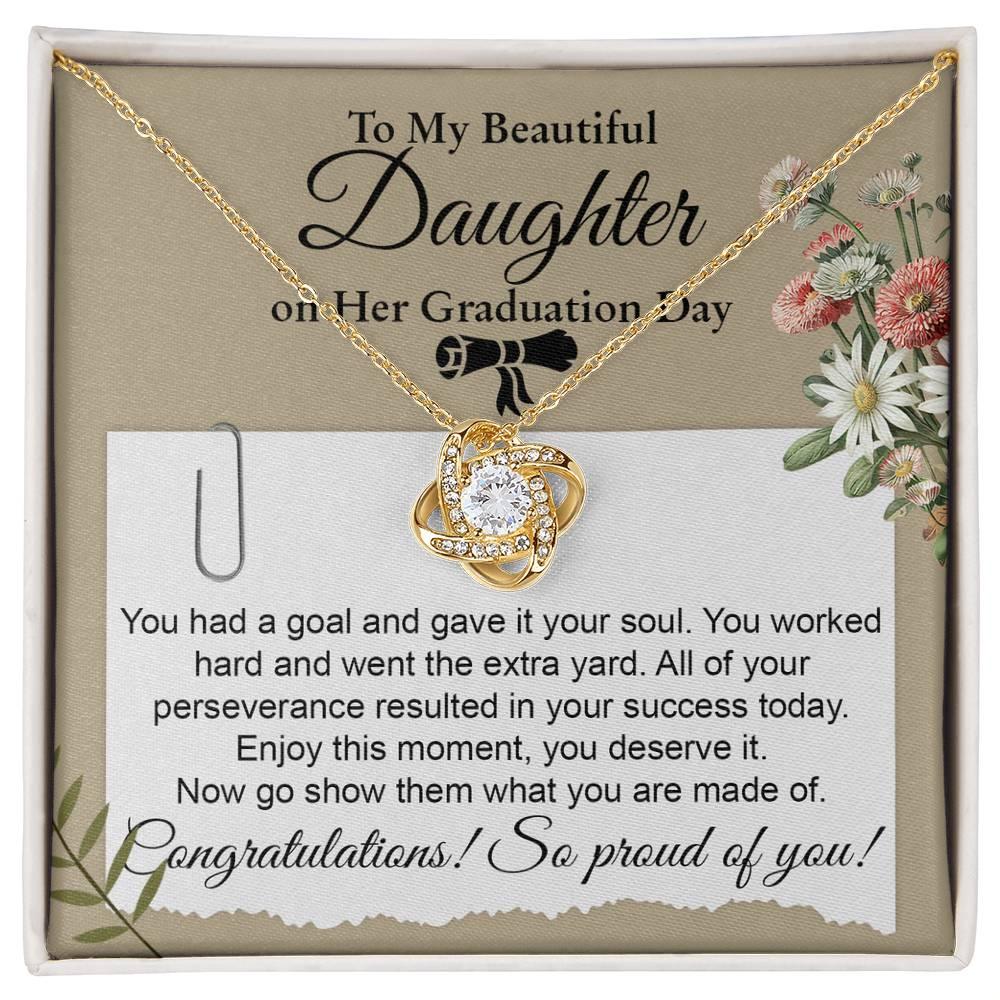Daughter Graduation Necklace - Congratulations I am Proud of You Class of 2024 - Mallard Moon Gift Shop