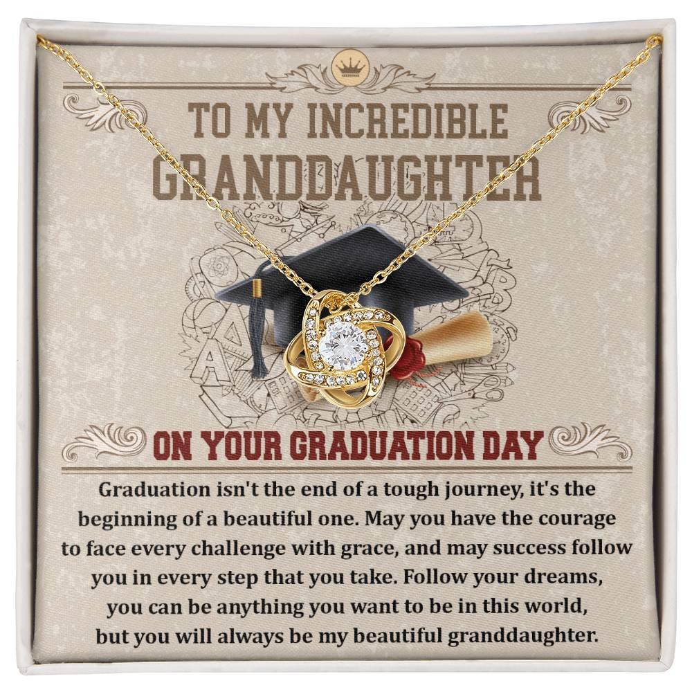 Granddaughter Your Graduation Day Love Knot Pendant Necklace - Mallard Moon Gift Shop