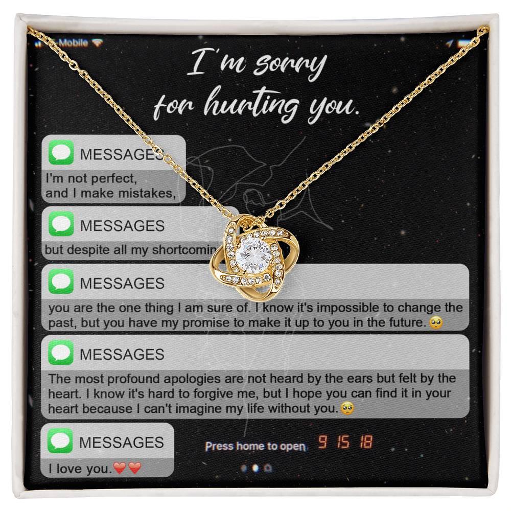 Gift for Girlfriend, Wife - Sorry, Life Without You - Love Knot Pendant Necklace - Mallard Moon Gift Shop