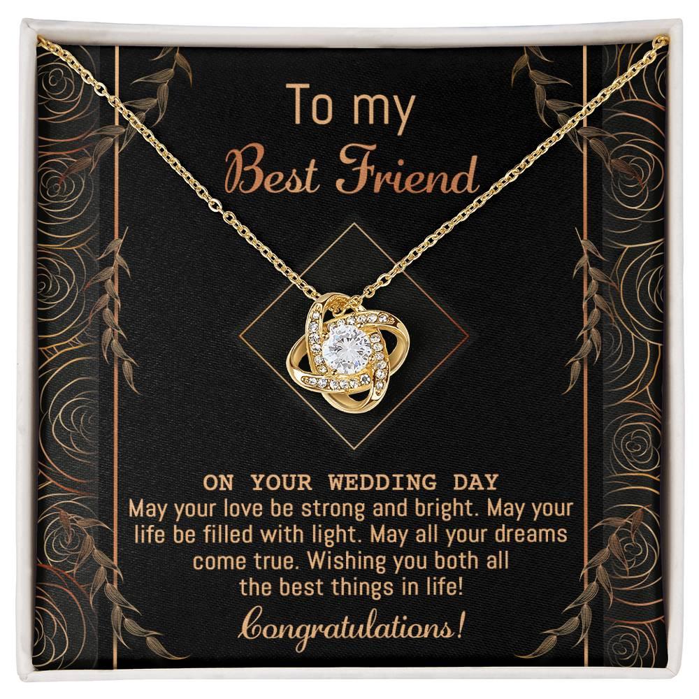 Gift for Best Friend Wedding - Strong And Bright - Wedding Day Gift Love Knot Pendant Necklace - Mallard Moon Gift Shop