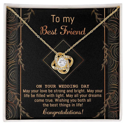 Gift for Best Friend Wedding - Strong And Bright - Wedding Day Gift Love Knot Pendant Necklace - Mallard Moon Gift Shop