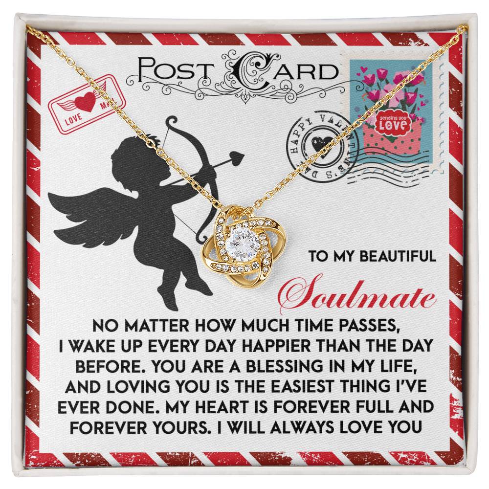 To My Beautiful Soulmate Love Knot Necklace – A Heartwarming Valentine’s Day Gift to Express Eternal Love - Mallard Moon Gift Shop