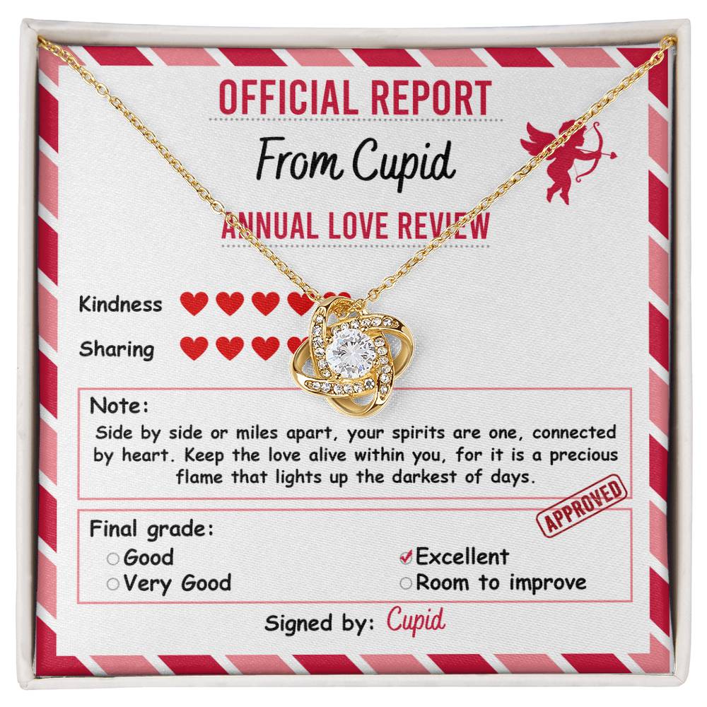 Cupid’s Official Love Report - Love Knot Necklace – A Fun and Heartfelt Valentine’s Day Gift - Mallard Moon Gift Shop