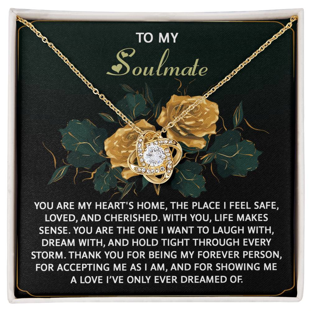 To My Soulmate - Love Knot Necklace – A Romantic Gift of Appreciation for Your Forever Person - Mallard Moon Gift Shop