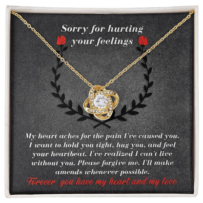 Apology Gift for Girlfriend, Wife, Soulmate - Sorry, Make Amends - Love Knot Pendant Necklace - Mallard Moon Gift Shop