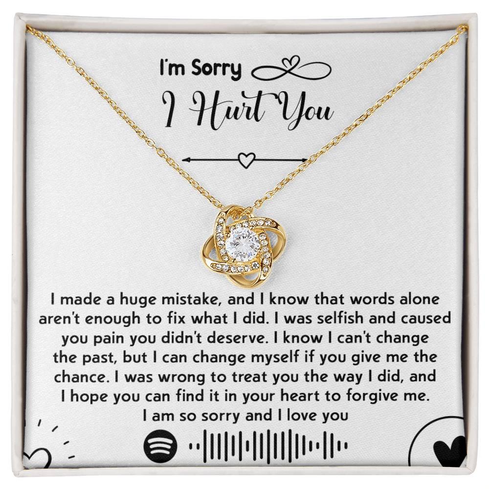 Apology Gift for Girlfriend, Wife, Soulmate - Sorry, You Didn't Deserve - Love Knot Pendant Necklace - Mallard Moon Gift Shop