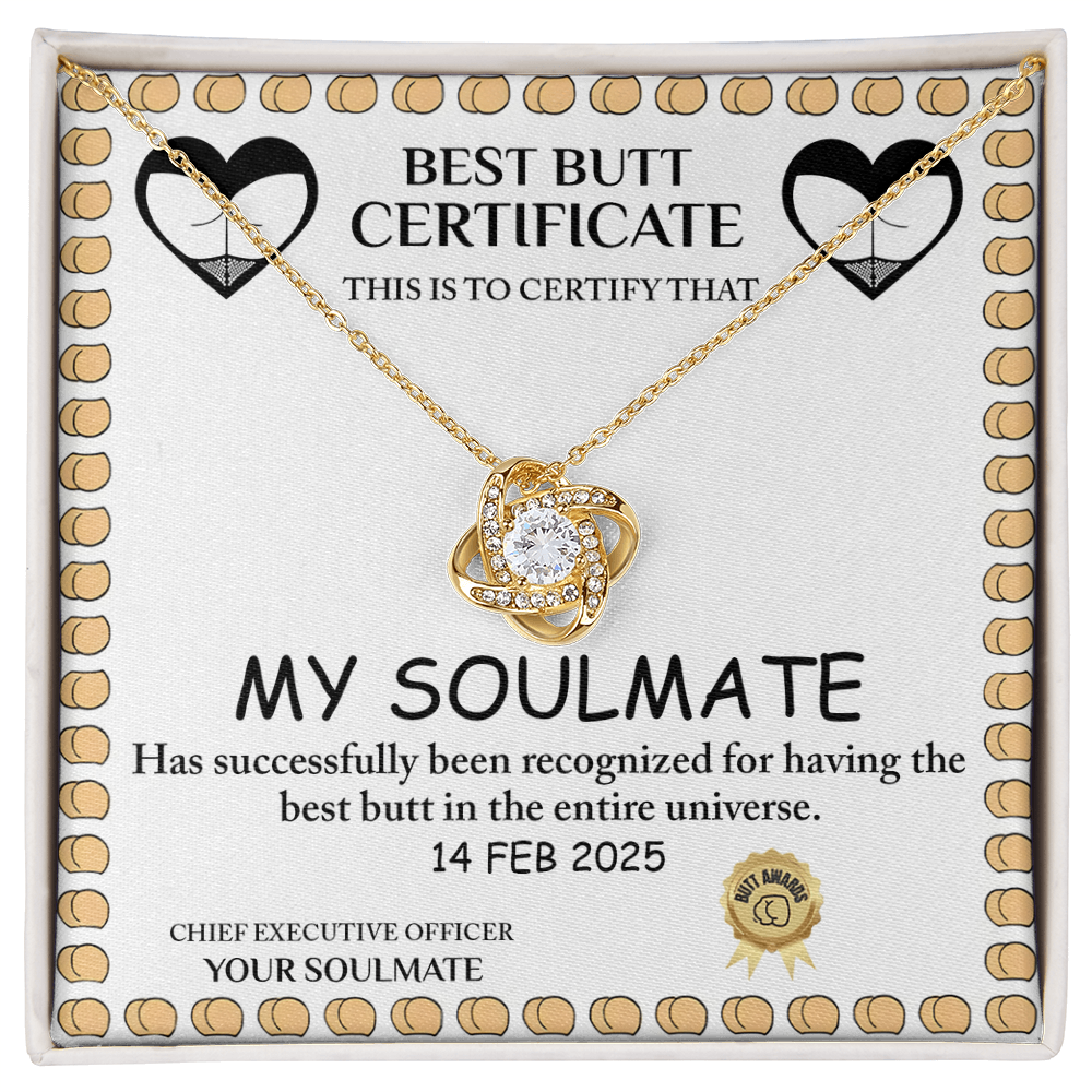 Best Butt & Endless Love Certified! Funny Love Knot Necklace Valentine's Day Gift - Mallard Moon Gift Shop