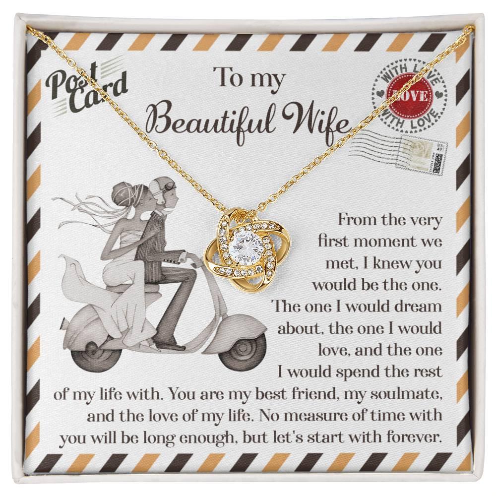 Wife Wedding Gift I Knew You Would-Be The One Love Knot Pendant Necklace - Mallard Moon Gift Shop