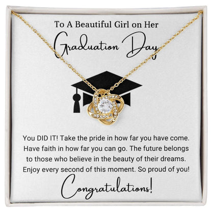 Graduation Gift For Her To A Beautiful Girl Congratulations Love Knot Pendant Necklace - Mallard Moon Gift Shop