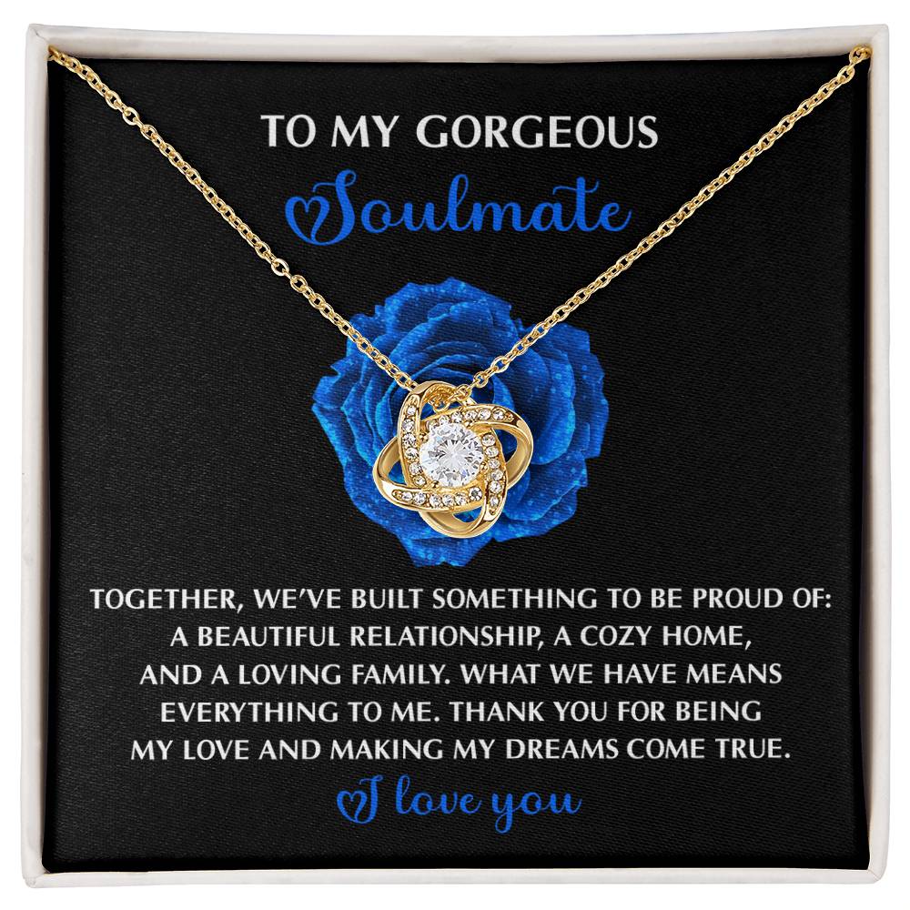 Romantic Gift for Wife or Girlfriend - Love Knot Pendant Necklace with Heartfelt Message for Soulmates - Mallard Moon Gift Shop