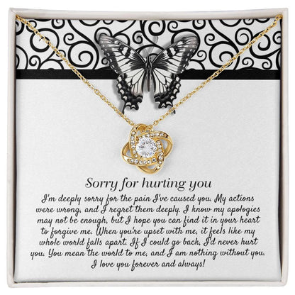 Apology Gift - Sorry for Hurting You - I am Nothing Without You - Love Knot Pendant Necklace - Mallard Moon Gift Shop