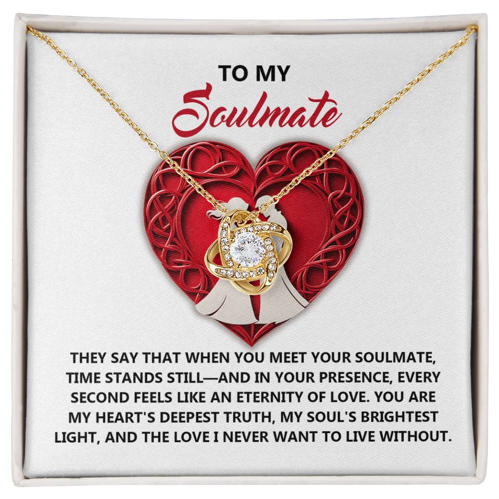 Romantic Anniversary, Valentine's Day Gift for Soulmate, Wife, Girlfriend - Eternity of Love - Love Knot Pendant Necklace - Mallard Moon Gift Shop