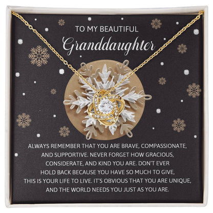 Gift for Granddaughter - As You Are - Love Knot Pendant Necklace - Mallard Moon Gift Shop