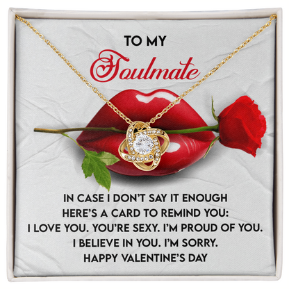 To My Soulmate Love Knot Pendant - Romantic Gift She'll Treasure - Mallard Moon Gift Shop