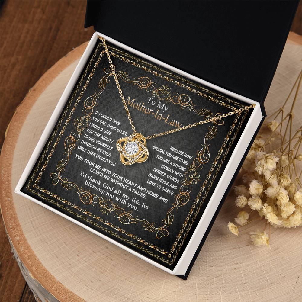 Mother-in-Law Gift You Took Me Into Your Heart and Home Love Knot Pendant Necklace - Mallard Moon Gift Shop