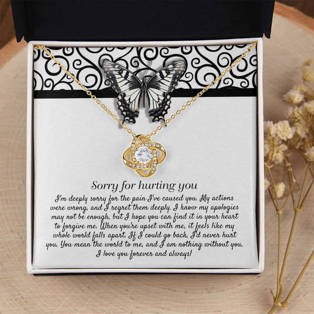 Apology Gift - Sorry for Hurting You - I am Nothing Without You - Love Knot Pendant Necklace - Mallard Moon Gift Shop
