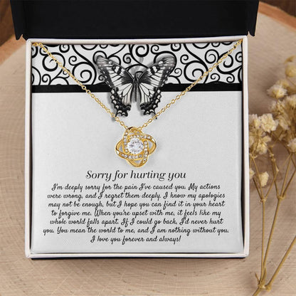 Apology Gift - Sorry for Hurting You - I am Nothing Without You - Love Knot Pendant Necklace - Mallard Moon Gift Shop