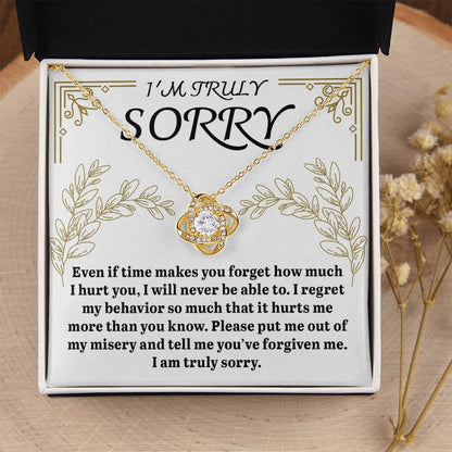 Apology Gift for Girlfriend, Wife, Soulmate - Sorry, It Hurts Me - Love Knot Pendant Necklace - Mallard Moon Gift Shop