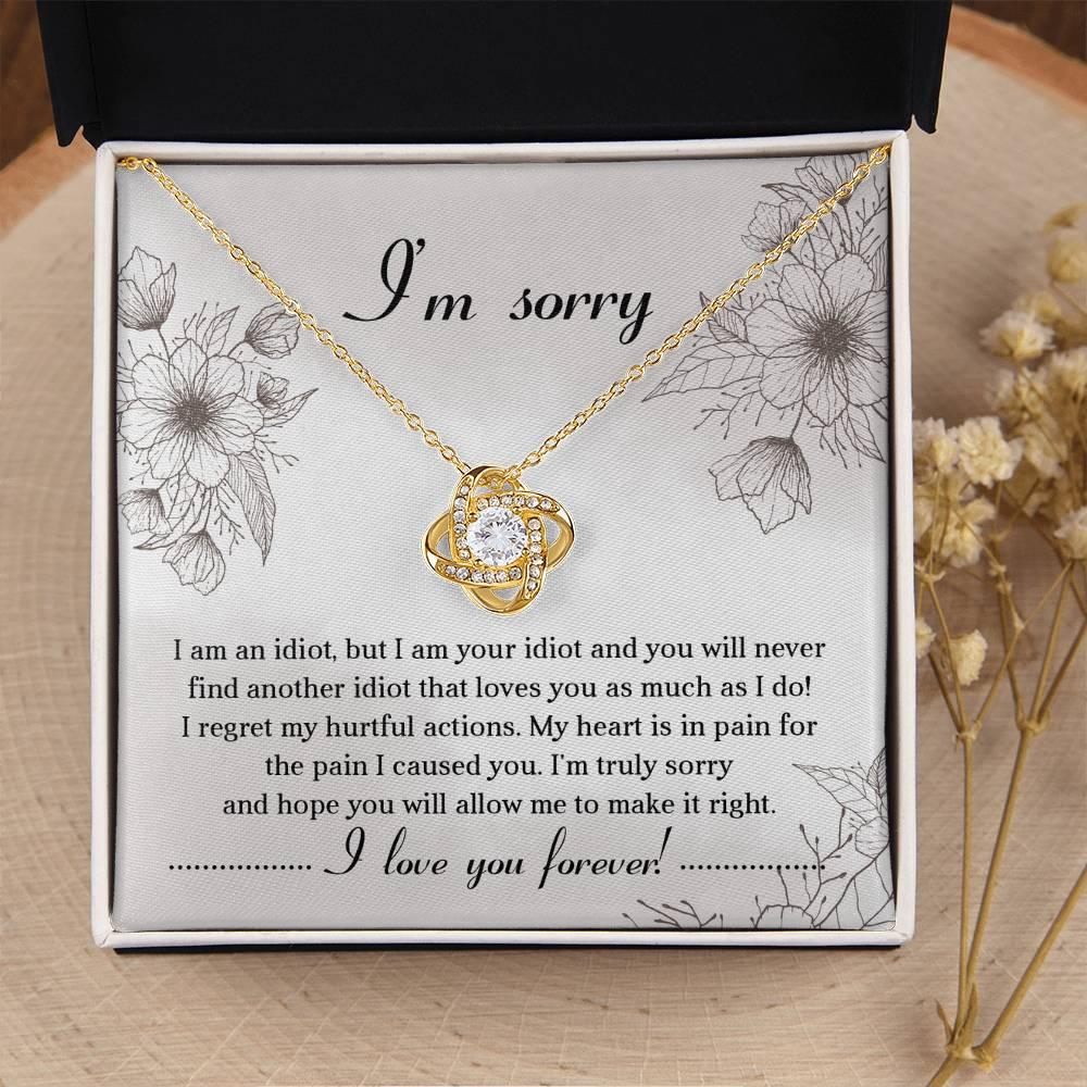 Apology Gift for Her - Sorry For The Pain I Caused You - Love Knot Pendant Necklace - Mallard Moon Gift Shop