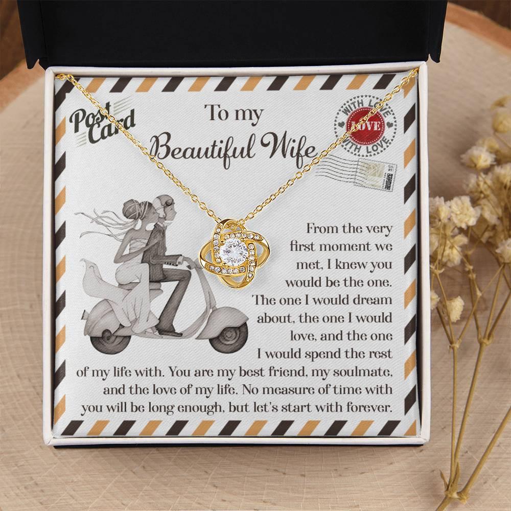 Wife Wedding Gift I Knew You Would-Be The One Love Knot Pendant Necklace - Mallard Moon Gift Shop