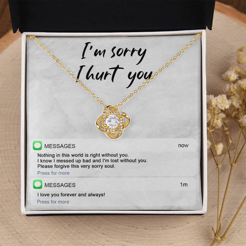 Gift for Girlfriend, Wife - Sorry, Lost Without You - Love Knot Pendant Necklace - Mallard Moon Gift Shop