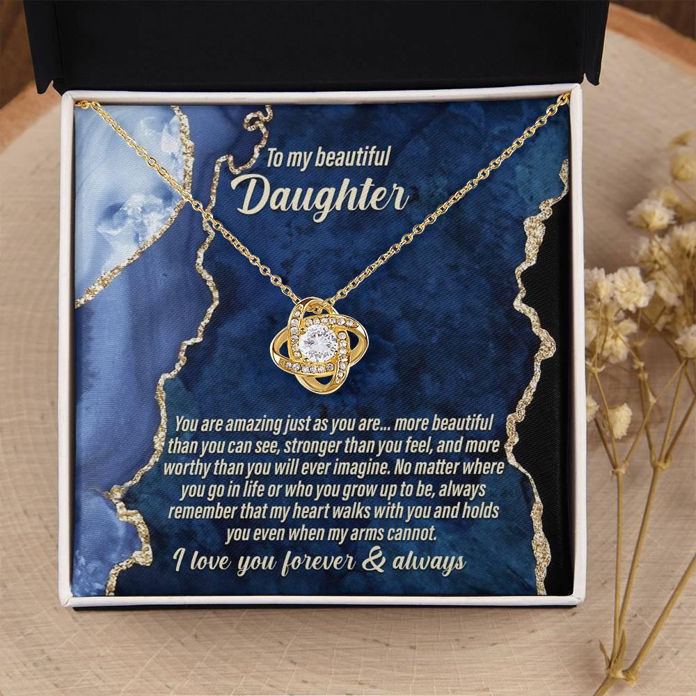 Daughter Wedding Day Gift - As You Are - Love Knot Pendant Necklace - Mallard Moon Gift Shop