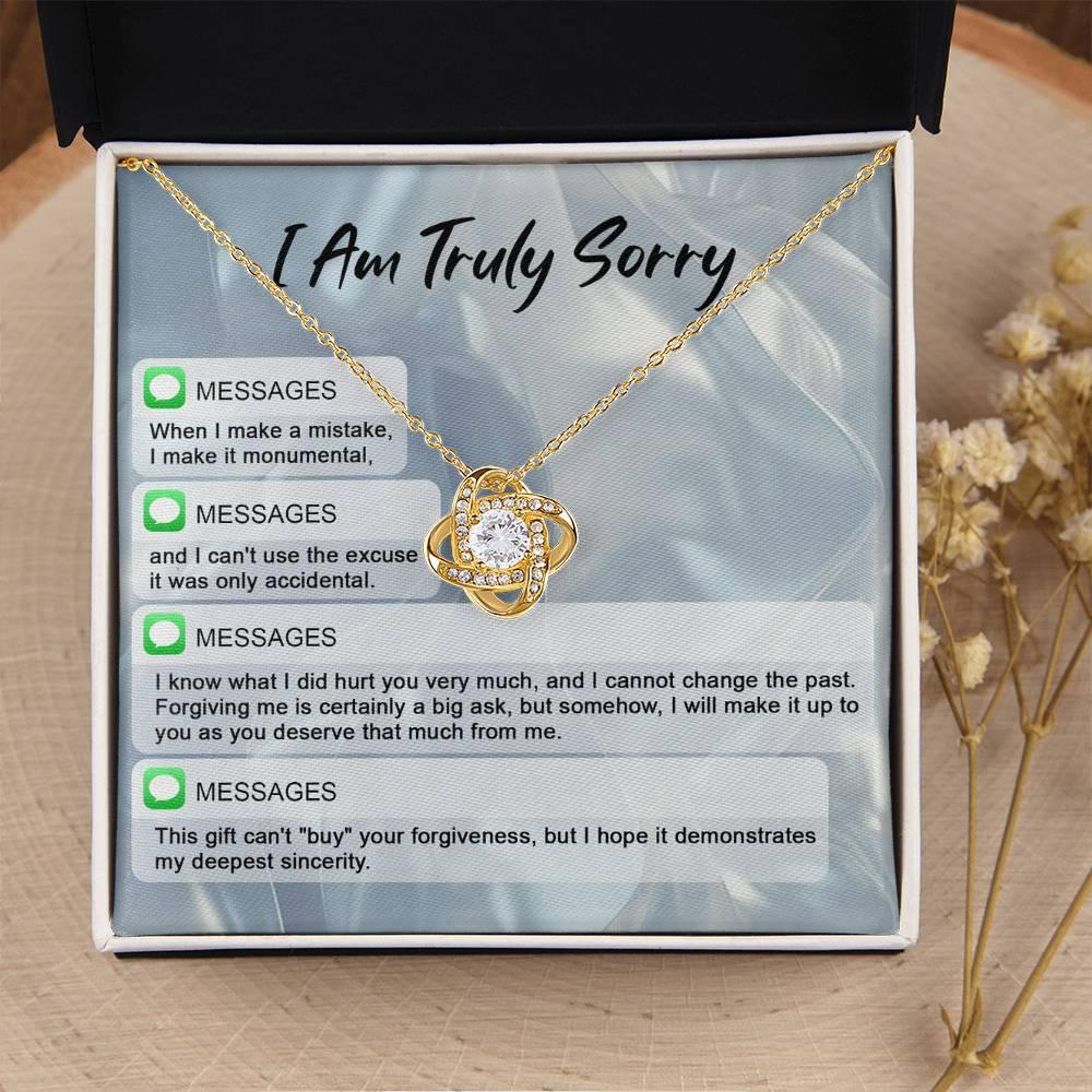 Gift for Girlfriend, Wife - Sorry, Make A Mistake - Love Knot Pendant Necklace - Mallard Moon Gift Shop