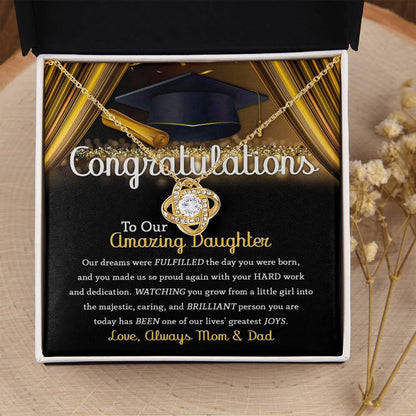 Daughter Graduation Jewelry Necklace with Message Card from Mom and Dad - You Made Us So Proud - Mallard Moon Gift Shop