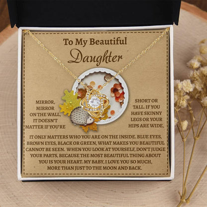 Gift for Daughter - On The Wall - Love Knot Pendant Necklace - Mallard Moon Gift Shop