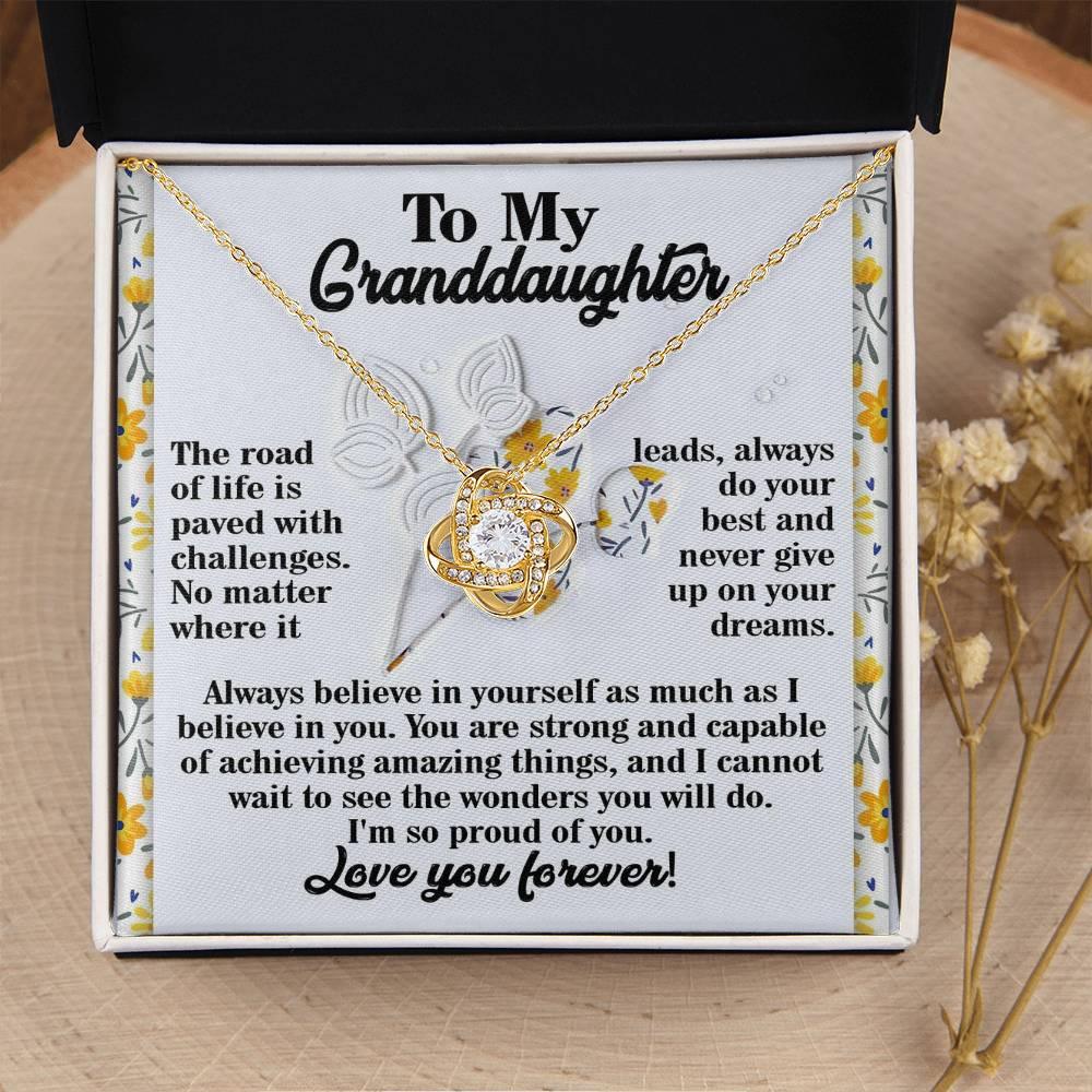 Gift for Granddaughter - On Your Dreams - Love Knot Pendant Necklace - Mallard Moon Gift Shop