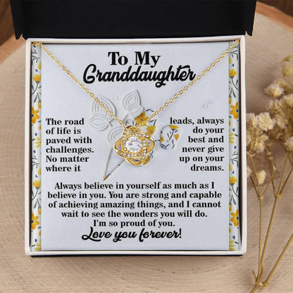 Gift for Granddaughter - On Your Dreams - Love Knot Pendant Necklace - Mallard Moon Gift Shop