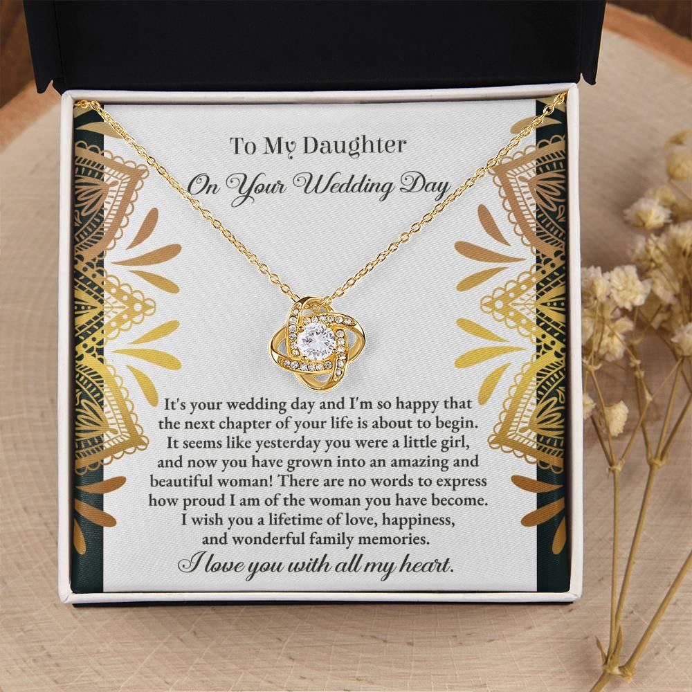 Daughter Wedding Day Gift - A Little Girl - Love Knot Pendant Necklace - Mallard Moon Gift Shop