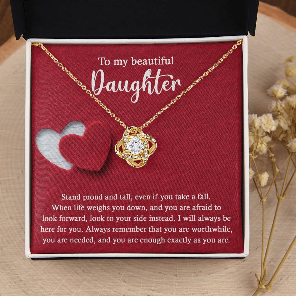 Daughter Wedding Day Gift - As You Are - Love Knot Pendant Necklace - Mallard Moon Gift Shop