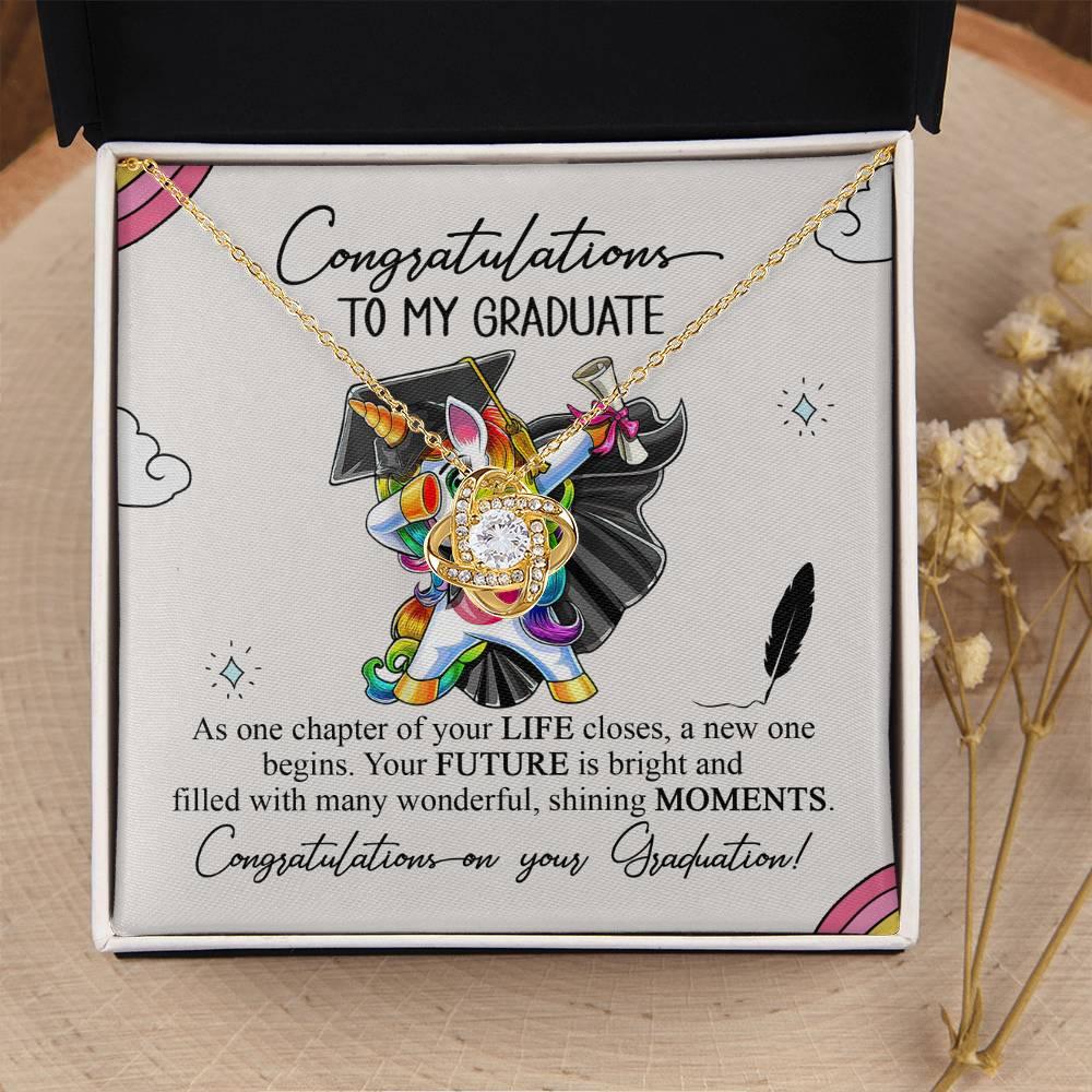 Daughter Graduation Pendant Necklace Gift Congratulations to my Graduate Your Future is Bright - Mallard Moon Gift Shop
