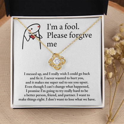 Gift for Girlfriend, Wife - Sorry, Make Things Right - Love Knot Pendant Necklace - Mallard Moon Gift Shop