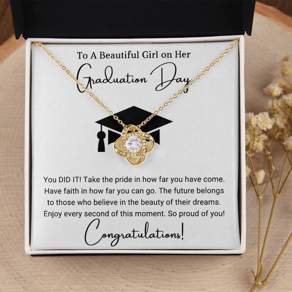 Graduation Gift For Her To A Beautiful Girl Congratulations Love Knot Pendant Necklace - Mallard Moon Gift Shop