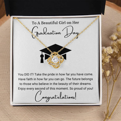 Graduation Gift For Her To A Beautiful Girl Congratulations Love Knot Pendant Necklace - Mallard Moon Gift Shop