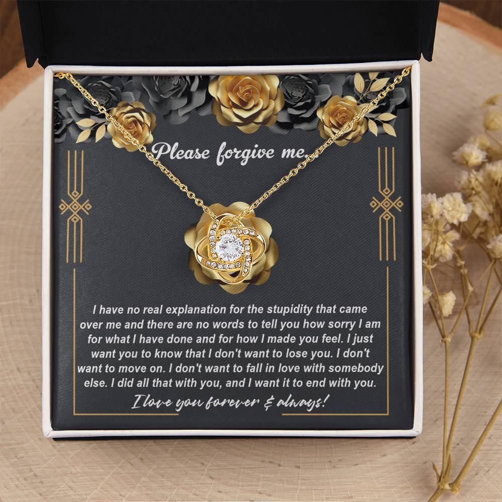 Gift for Girlfriend, Wife - Sorry, End With You - Love Knot Pendant Necklace - Mallard Moon Gift Shop