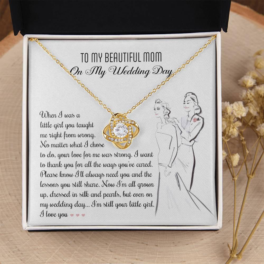 Gift for Mom Wedding Day Gift Always Your Little Girl Love Knot Pendant Necklace - Mallard Moon Gift Shop