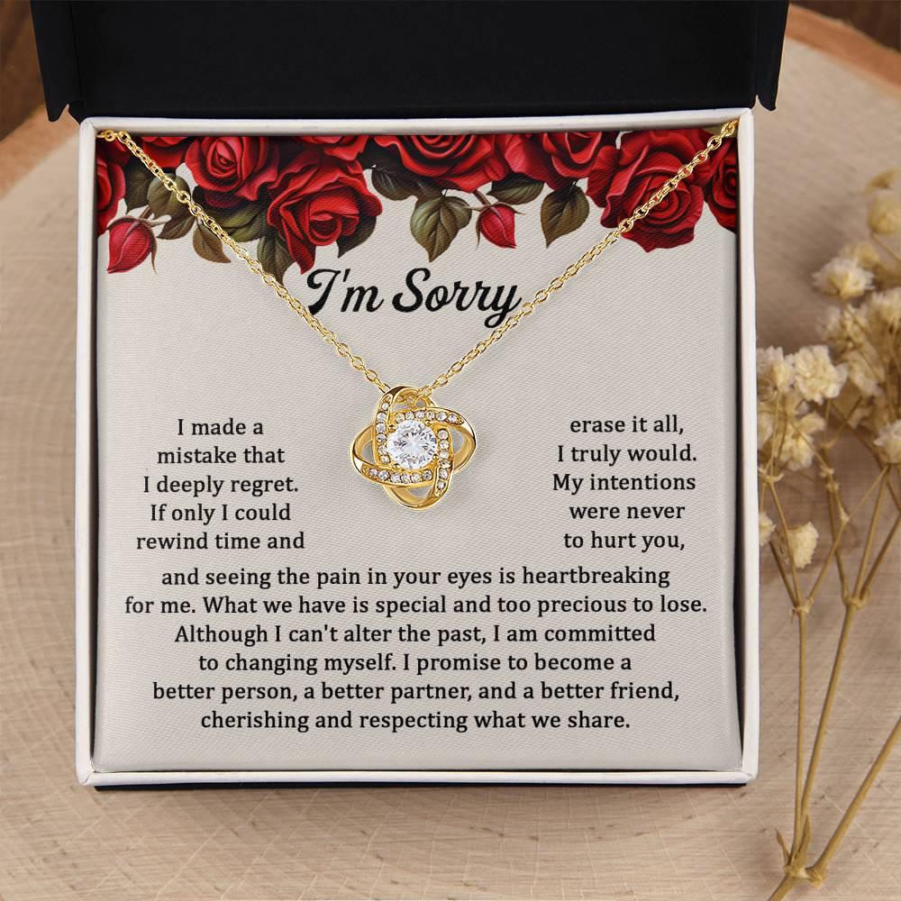 Gift for Girlfriend, Wife - Sorry, Precious To Lose - Love Knot Pendant Necklace - Mallard Moon Gift Shop