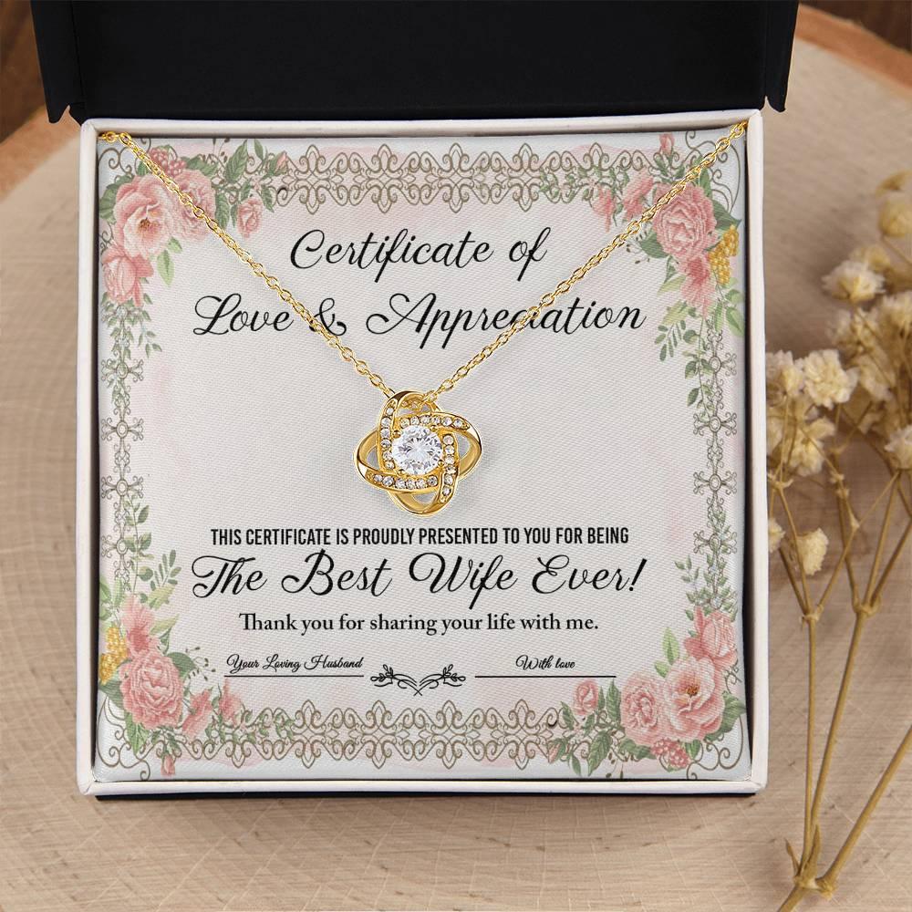 Wife Wedding Day, Anniversary, Birthday Gift - Love & Appreciation - Love Knot Pendant Necklace - Mallard Moon Gift Shop