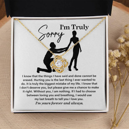 Gift for Girlfriend, Wife - Sorry, My Last Breath - Love Knot Pendant Necklace - Mallard Moon Gift Shop