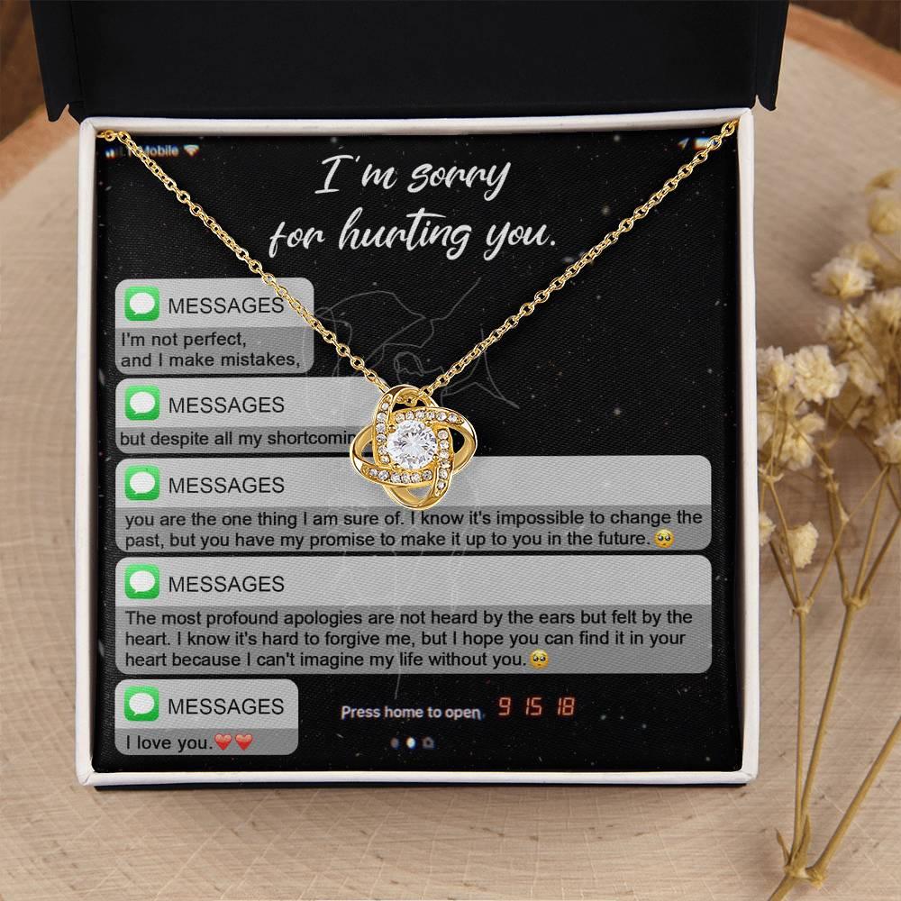 Gift for Girlfriend, Wife - Sorry, Life Without You - Love Knot Pendant Necklace - Mallard Moon Gift Shop